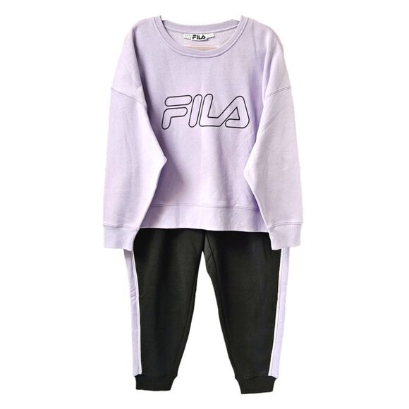 FILA PLUS SZE Purple & Black Two Piece Front Cropped Jogger Set 3X - Picture 4 of 16